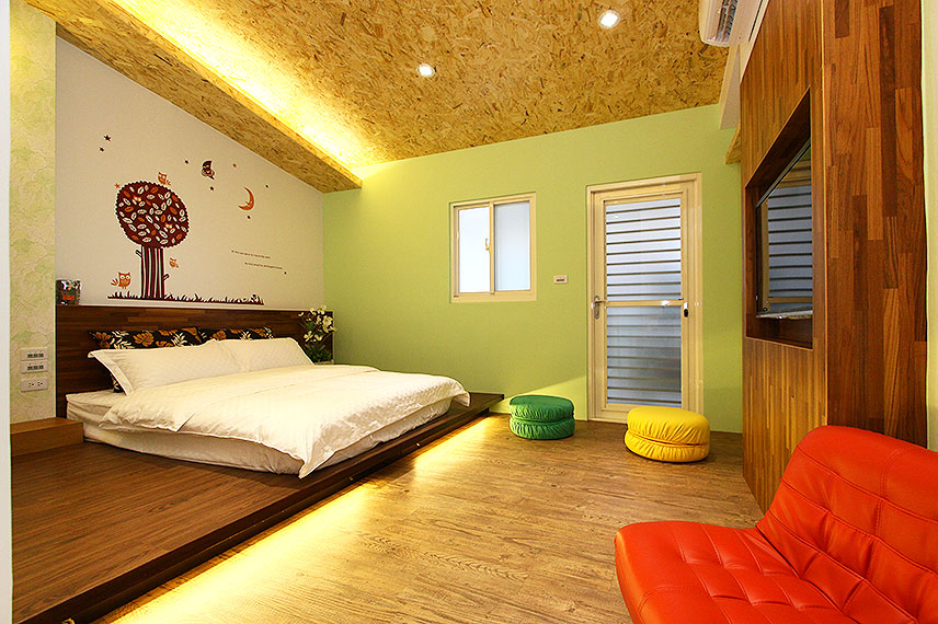 馬卡龍綠雙人房